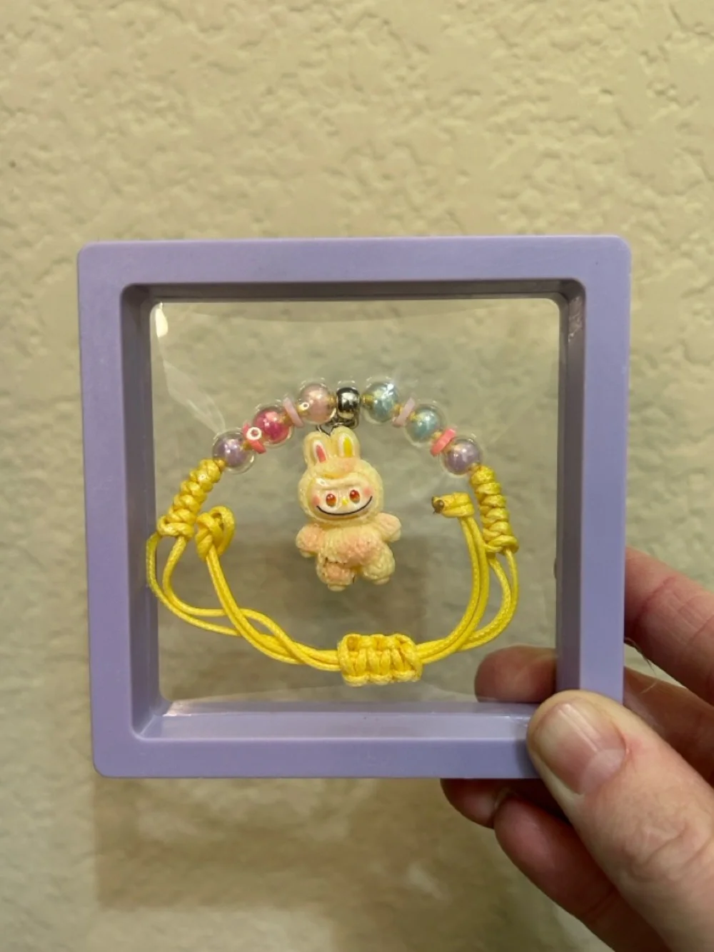 Labubu Little Monster Beaded Adjustable Woven Bracelet - Yellow New